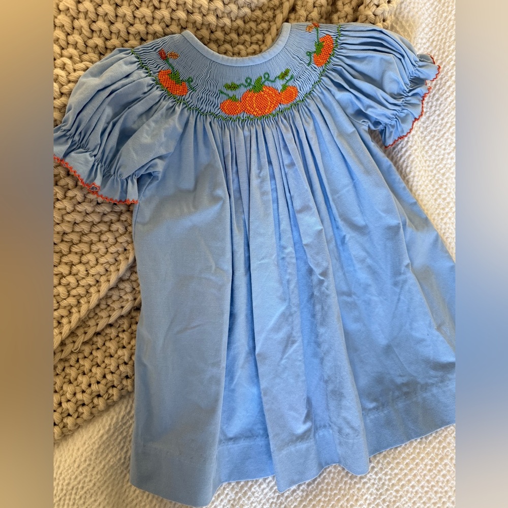Baby Girl Smocked Pumpkin Dress